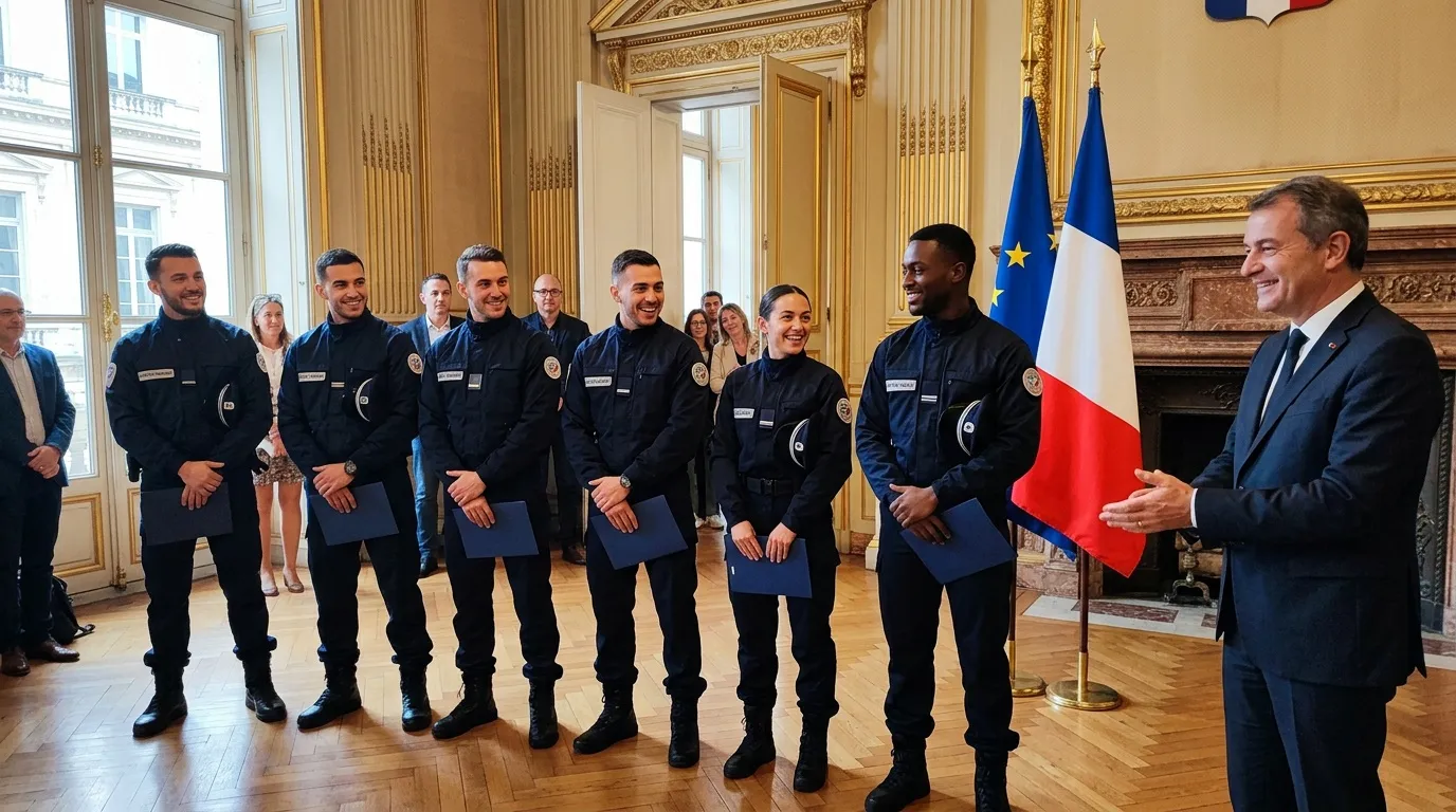 Cérémonie en préfecture pour accueillir les nouveaux policiers adjoints du commissariat de Cahors