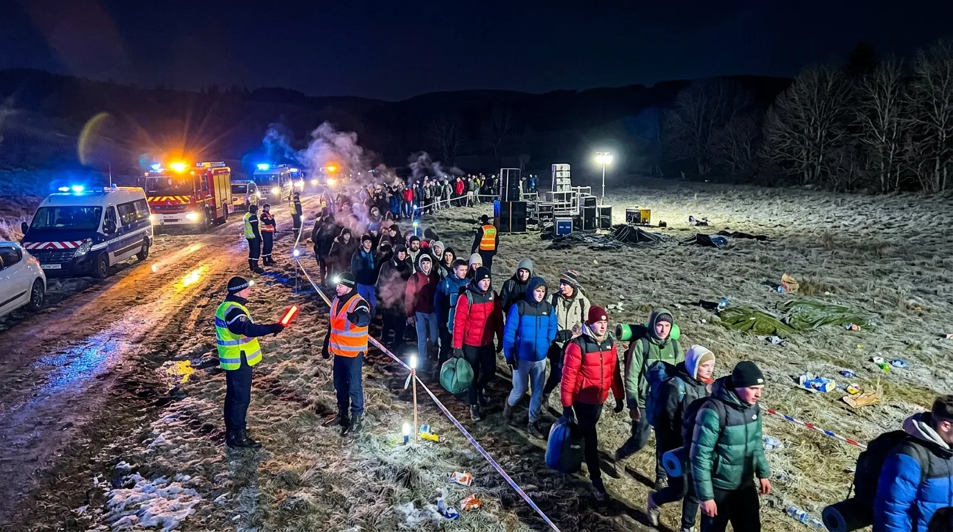 Températures négatives en Lozère : évacuation de la rave-party
